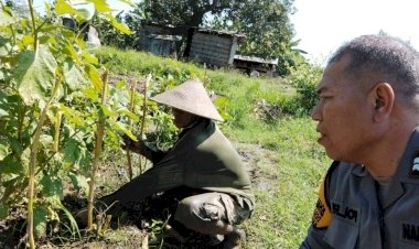 Bhabinkamtibmas-Desa-Buncitan-Bersama-Warga-Benahi-Lahan-P2B-untuk-Dukung-Ketahanan-Pangan-Polresta-Sidoarjo