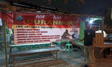 Polsek-Balongbendo-Pasang-Himbauan-Antisipasi-Curanmor-di-Titik-Rawan
