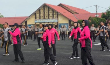 Healing-Ala-SPN-Polda-Jatim:-Senam-‘Tabola-Bale’-Strategi-Jaga-Kesehatan-Siswa-Diktukba-Polri