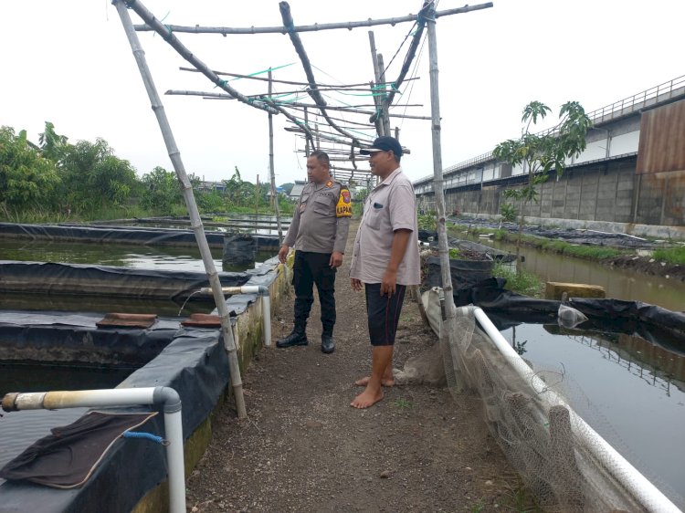 Kapolsek Wonoayu Cek Peternakan Ikan di Desa Popoh
