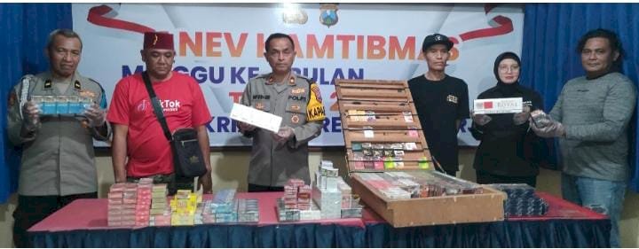 Polsek Krian Amankan Penjual dan Ratusan Bungkus Rokok Ilegal di Sidoarjo