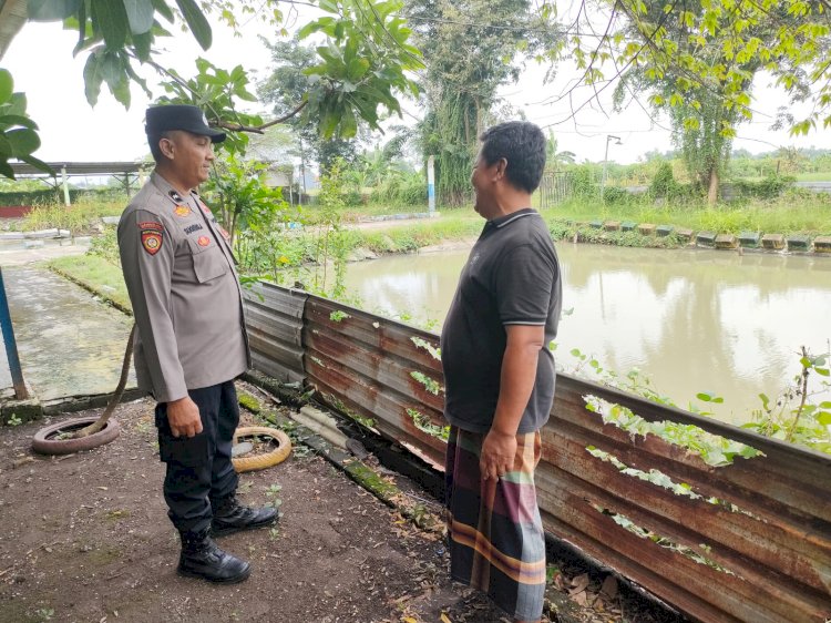 Bhabinkamtibmas Polsek Sukodono Masifkan Pengelahan Kolam Ikan Lele di Desa Pademonegoro