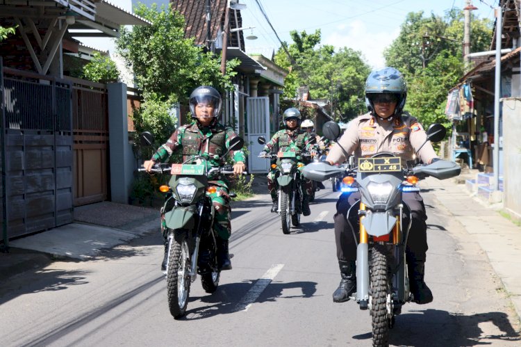 Sinergisitas Polres Kediri Kota Bersama Kodim 0809 Gelar Patroli Gabungan