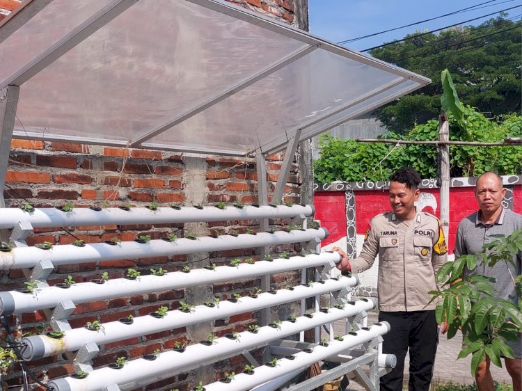 Polsek Candi Apresiasi Program Ketahanan Pangan Berbasis Hidroponik di Desa Bligo