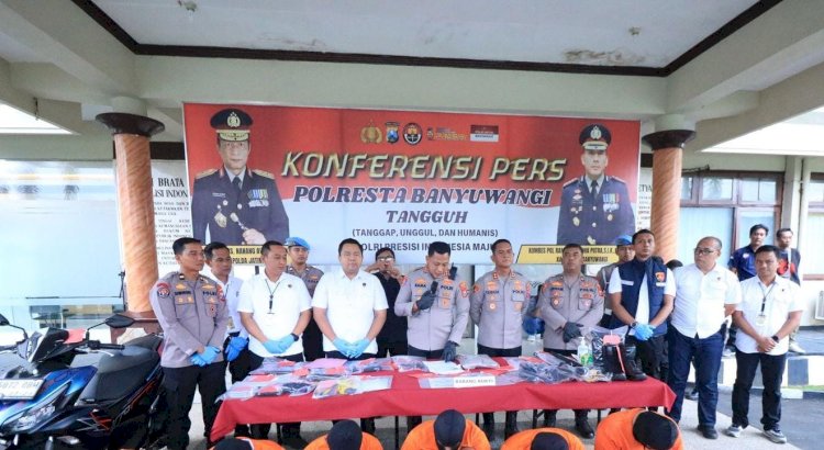 Operasi Pekat Semeru 2025 Polresta Banyuwangi Ungkap 25 Kasus Amankan 37 Tersangka