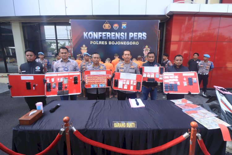 Polres Bojonegoro Berhasil Ungkap Narkoba 17 Tersangka Diamankan