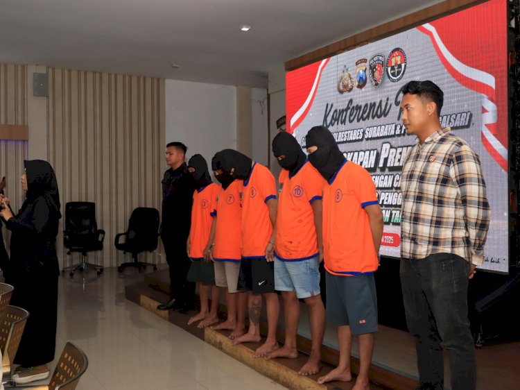 Polrestabes Surabaya Amankan Lima Orang Preman Mengaku Ormas yang Kuasai Lahan Kosong Milik Warga