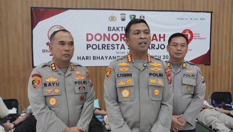 Sambut Hari Bhayangkara Ke-79, Polresta Sidoarjo Kumpulkan Darah untuk Kemanusiaan