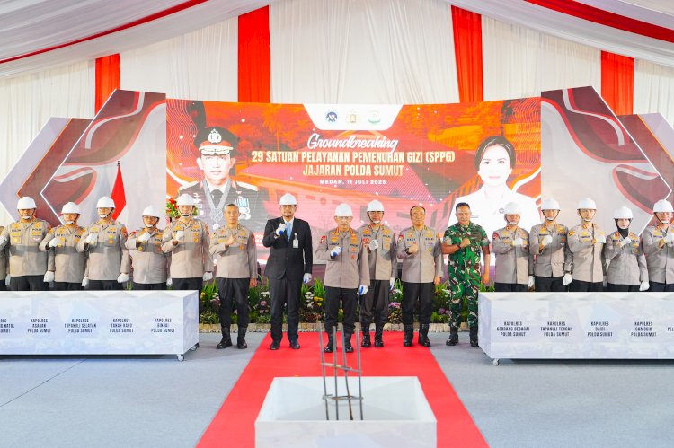 Hadiri Groundbreaking 29 SPPG Polda Sumut dan Jajaran, Kapolri Komitmen Dukung Program MBG