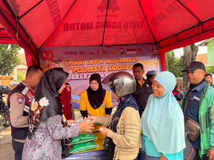 Polresta Sidoarjo Gelar Gerakan Pangan Murah Serentak di 18 Kecamatan