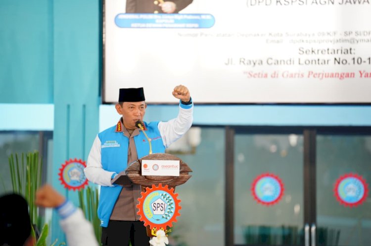 Kapolri di Hadapan Buruh: Satukan Tekad dan Barisan untuk Wujudkan Indonesia Emas 2045!