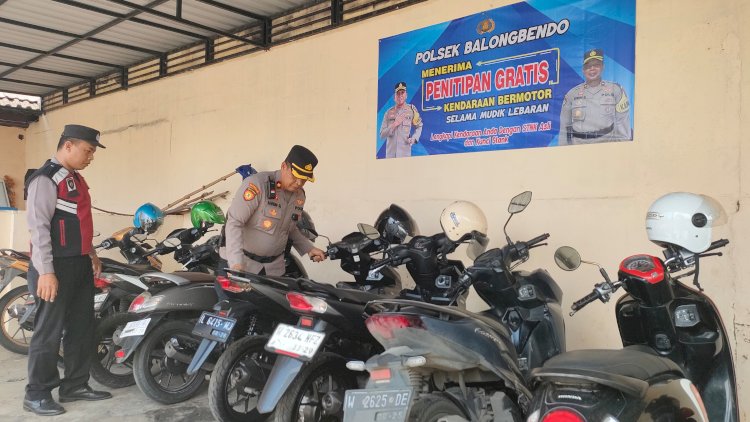 Polsek Balongbendo Terima Penitipan Kendaraan Pemudik, Warga Diimbau Mudik dengan Tenang
